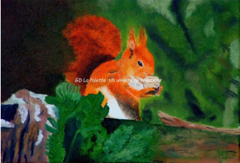 Œuvre contemporaine nommée « 005 - Ecureuil roux », Réalisée par GDLAPALETTE - UN UNIVERS DE CREATIONS