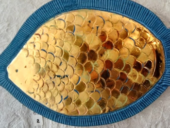 Œuvre contemporaine nommée « Poisson d'or aux petites écailles », Réalisée par ANNIE GAUDIN