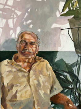 Œuvre contemporaine nommée « Abuelo en el balcón », Réalisée par CARAECRUZ / JOSé CRUZ