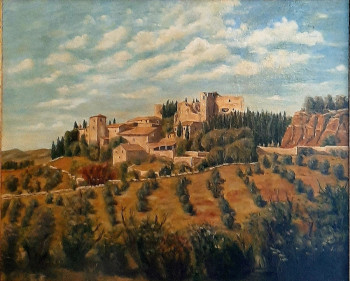 Œuvre contemporaine nommée « Paysage de Toscane », Réalisée par E.BONHOMME B. D'AURIAC