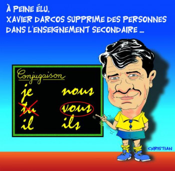 Œuvre contemporaine nommée « XAVIER DARCOS, nommé ministre de l'Education nationale », Réalisée par L'INDIEN