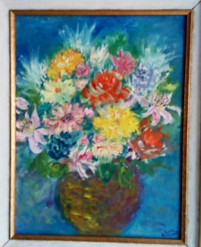 Œuvre contemporaine nommée « bouquet bleur », Réalisée par BOSYNI