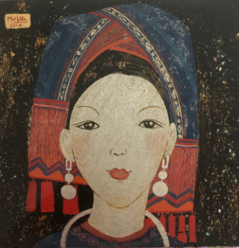 Œuvre contemporaine nommée « Portrait jeune femme minorité du Vietnam », Réalisée par MAI LIêN
