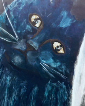 Œuvre contemporaine nommée « Fusion bleue », Réalisée par YA