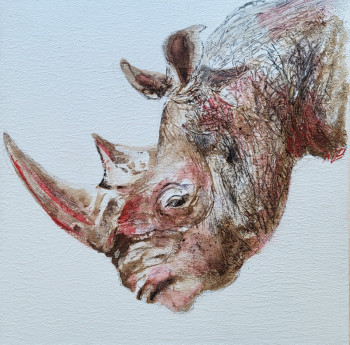 Œuvre contemporaine nommée « Rhino », Réalisée par MARIE CHRISTINE BAUSSAND