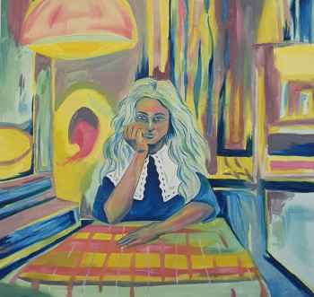 Œuvre contemporaine nommée « Femme assise », Réalisée par LUCIE HAMADA