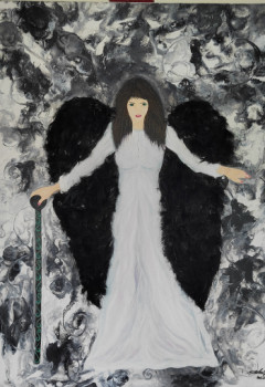 Œuvre contemporaine nommée « L'ange de la nuit », Réalisée par VALéRIE MARCANTONI