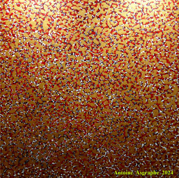 Œuvre contemporaine nommée « POINTILLISME  SUR  TOILE  DE  COTON  N1 », Réalisée par ASGRAPHE2023