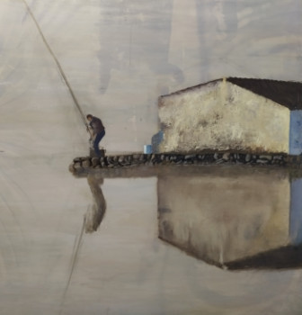 Œuvre contemporaine nommée « Pescant en un mar de pensaments », Réalisée par JOANA SINTES