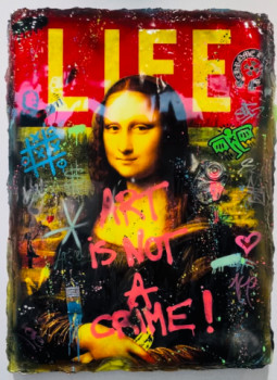 Œuvre contemporaine nommée « Mona Art is not a crime », Réalisée par N.NATHAN