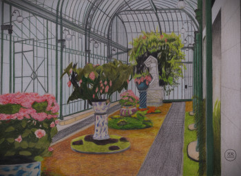 Œuvre contemporaine nommée « Serres royales de Laeken », Réalisée par PIRDESSINS