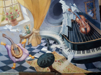 Œuvre contemporaine nommée « Trio para piano violín y mandolina », Réalisée par JUAN GUILLERMO M. DE LARA