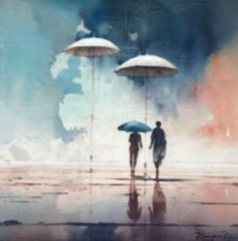 Œuvre contemporaine nommée « Série " Mon Petit Parapluie Rouge " N°2 », Réalisée par KARINE MIJALSKI-BARON