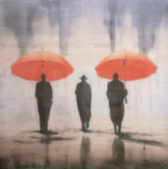 Œuvre contemporaine nommée « Série " Mon Petit Parapluie Rouge " », Réalisée par KARINE MIJALSKI-BARON
