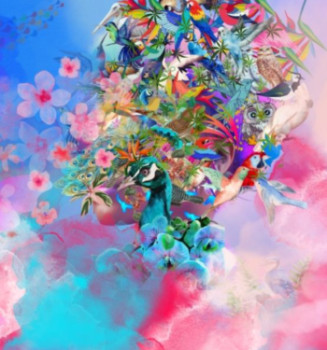 Œuvre contemporaine nommée « La femme aux fleure », Réalisée par SAFIA WOSTH