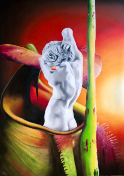 Œuvre contemporaine nommée « La Néréide du Népenthes vol 2 », Réalisée par MARIE-CLAIRE