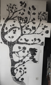 Œuvre contemporaine nommée « L'arbre en morceaux », Réalisée par REDPLATYPLUS