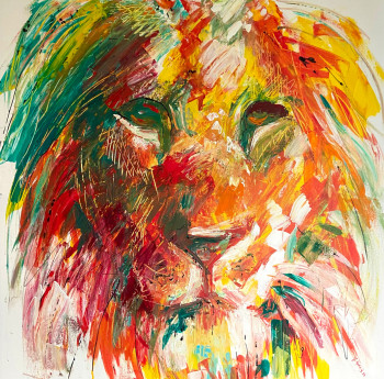 Œuvre contemporaine nommée « Le lion », Réalisée par LYDIA