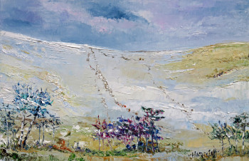 Œuvre contemporaine nommée « Neige sur la dune du Pilat », Réalisée par MICHEL HAMELIN