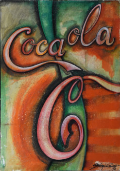 Œuvre contemporaine nommée « Coca-Cola pétillante : pop art vibrant et emblématique. », Réalisée par GIORGIO PATUELLI