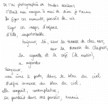 Œuvre contemporaine nommée « etres aimes, photographie du quotidien », Réalisée par JULIETTE ANNA KARINA