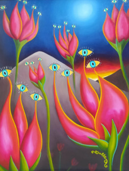 Œuvre contemporaine nommée « Les tulipes », Réalisée par BULLE