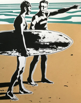 Œuvre contemporaine nommée « Two Surfer », Réalisée par JéRôME TRAVERS