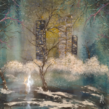 Œuvre contemporaine nommée « Quatre tours », Réalisée par ANNE ROBIN