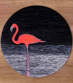 Œuvre contemporaine nommée « Flamingo », Réalisée par NINICHRONIC