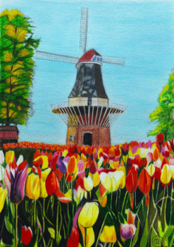 Œuvre contemporaine nommée « Keukenhof », Réalisée par PIRDESSINS