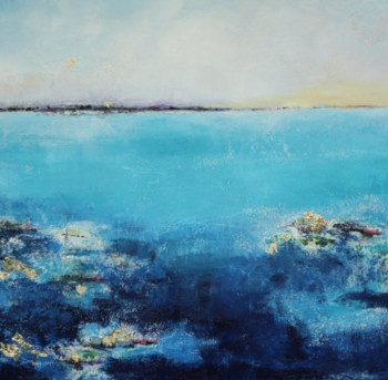 Œuvre contemporaine nommée « Bleu Ocean », Réalisée par NADIA CHARPENTIER