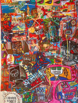 Œuvre contemporaine nommée « Quartiers de nice façon pop art », Réalisée par GILSON