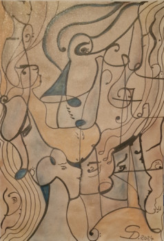 Œuvre contemporaine nommée « " Les musiciens " », Réalisée par MALIWAN DELPHINE SENN