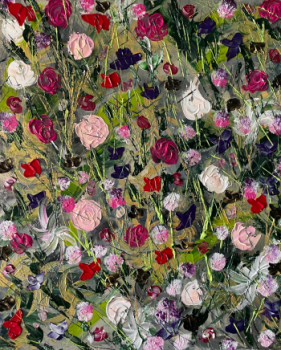 Œuvre contemporaine nommée « Roses en fête », Réalisée par FAB’M-