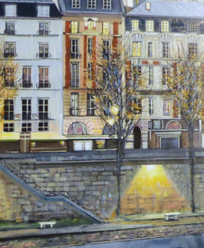 Œuvre contemporaine nommée « soir sur les quais », Réalisée par JEAN-MICHEL YON