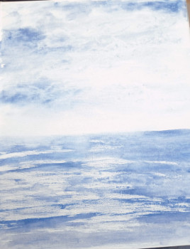 Œuvre contemporaine nommée « Mer bleue », Réalisée par MILA