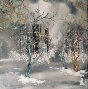 Œuvre contemporaine nommée « Ciel d'hiver », Réalisée par ANNE ROBIN