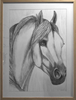 Œuvre contemporaine nommée « 336 - cheval au graphite - 3330624 », Réalisée par GDLAPALETTE - UN UNIVERS DE CREATIONS