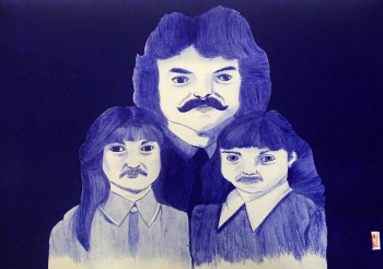 Œuvre contemporaine nommée « Moustache gracias », Réalisée par MIKL