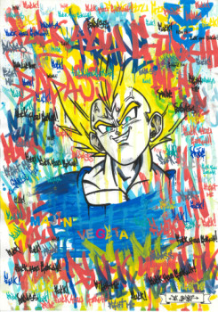 Œuvre contemporaine nommée « Fuck you Gokuh!: Majin Vegeta », Réalisée par FAT GRINGO