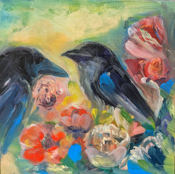 Œuvre contemporaine nommée « Two ravens », Réalisée par JULIA KKOS
