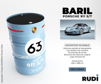 Œuvre contemporaine nommée « Porsche 911 S/T », Réalisée par RUDI