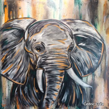 Œuvre contemporaine nommée « Animal - éléphant d'Afrique », Réalisée par CéDRIC CRéA