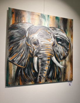 Œuvre contemporaine nommée « Animal éléphant d'Afrique », Réalisée par CéDRIC CRéA