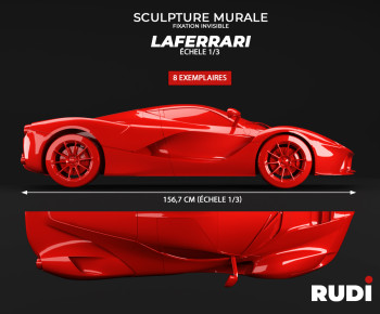 Œuvre contemporaine nommée « LaFerrari on Wall », Réalisée par RUDI