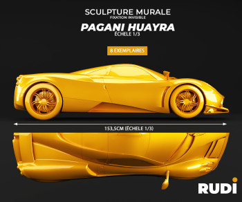 Œuvre contemporaine nommée « Pagani Huayra on Wall », Réalisée par RUDI