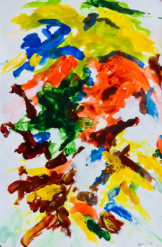 Œuvre contemporaine nommée « Expression orange et jaune », Réalisée par PARENT DU CHATELET