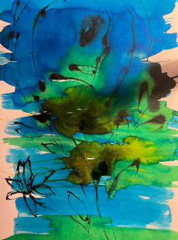 Œuvre contemporaine nommée « Vanité à tendance bleu », Réalisée par AERH ARTS