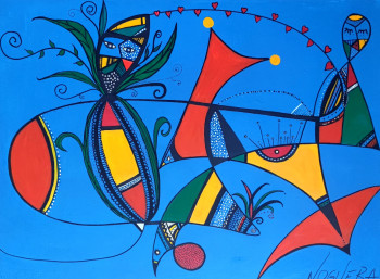 Œuvre contemporaine nommée « COEURS CONNECTES », Réalisée par NOGUERA