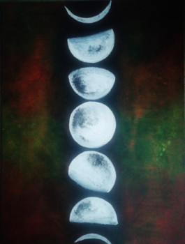 Œuvre contemporaine nommée « One life, seven moons », Réalisée par ELEGY ART POéTIQUE